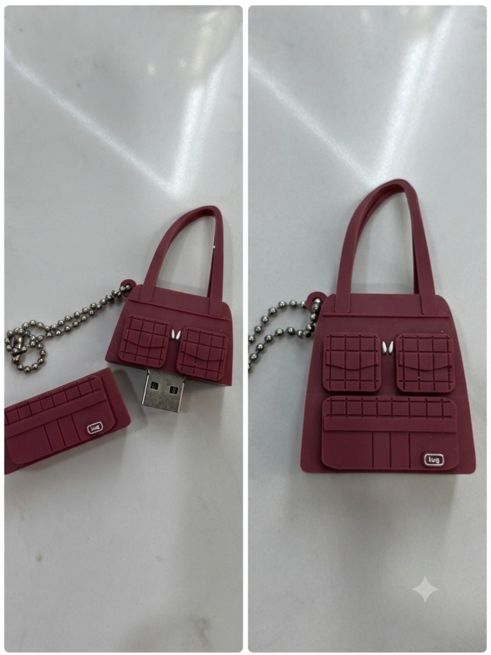 Lug Branded Burgundy Women’s Bag Keychain USB (8G) Charm